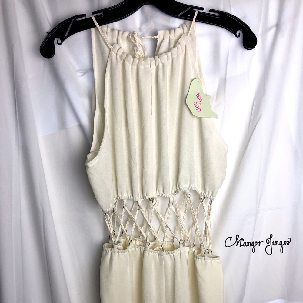 Sexy Beige Romper in Large with Tags